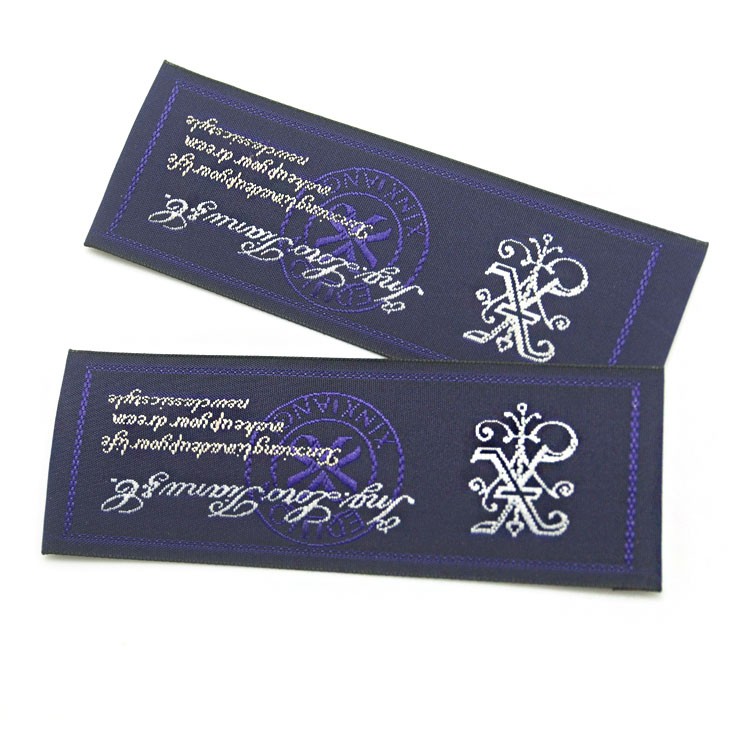 東莞廠家定做服裝領(lǐng)標織嘜木梭織標訂做 服裝標簽布貼來樣定制